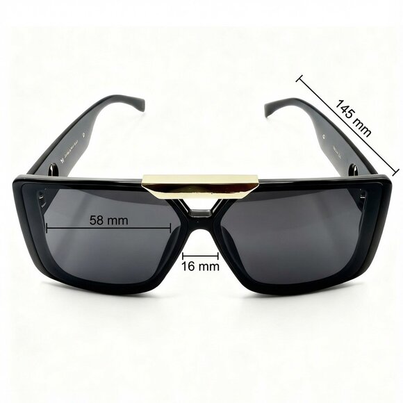 NEW PURE PRESTIGE Iconic Glam Trendy Oversized Designer Style Sunglasses Black - Picture 5 of 5